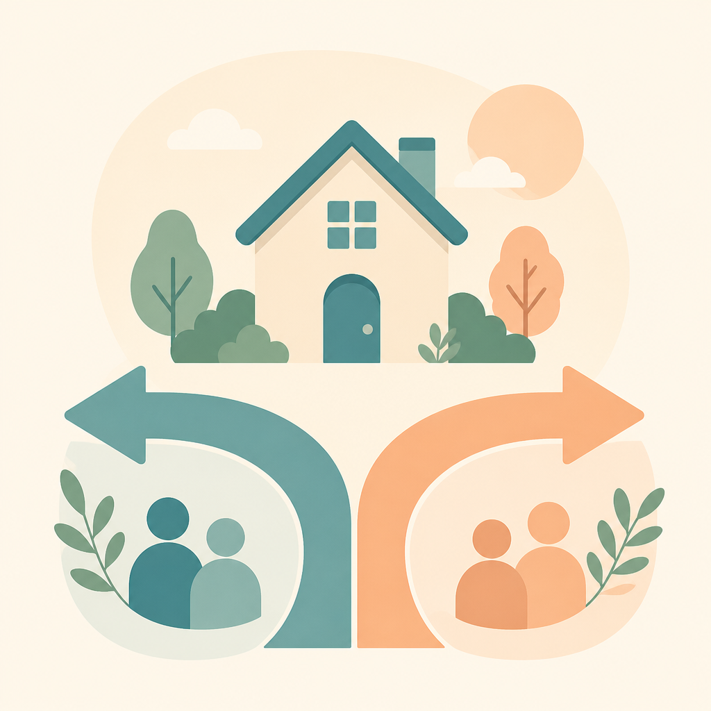 Illustration representing separation and property discussions
